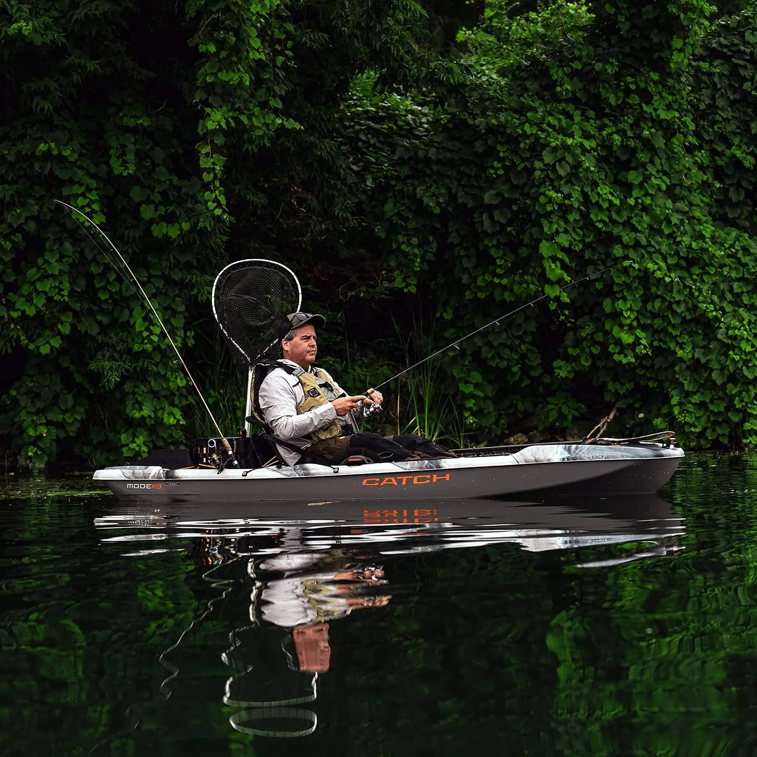 Pelican Catch Mode 110 Fishing Kayak - Premium Angler Kayak with Lawnchair seat - 10.5 Ft.