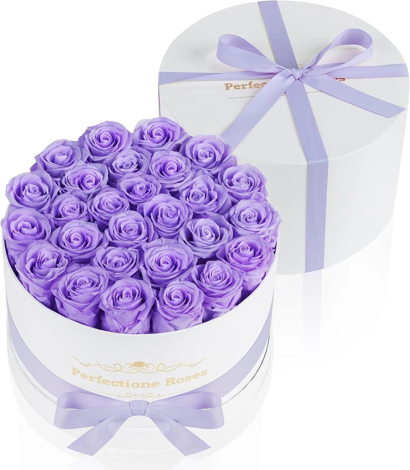 Perfectione Roses 27 Roses in a Box, Mothers Day Rose, Preserved Flowers for Her, Flowers for Delivery Birthday Gifts for Women (Light Purple)