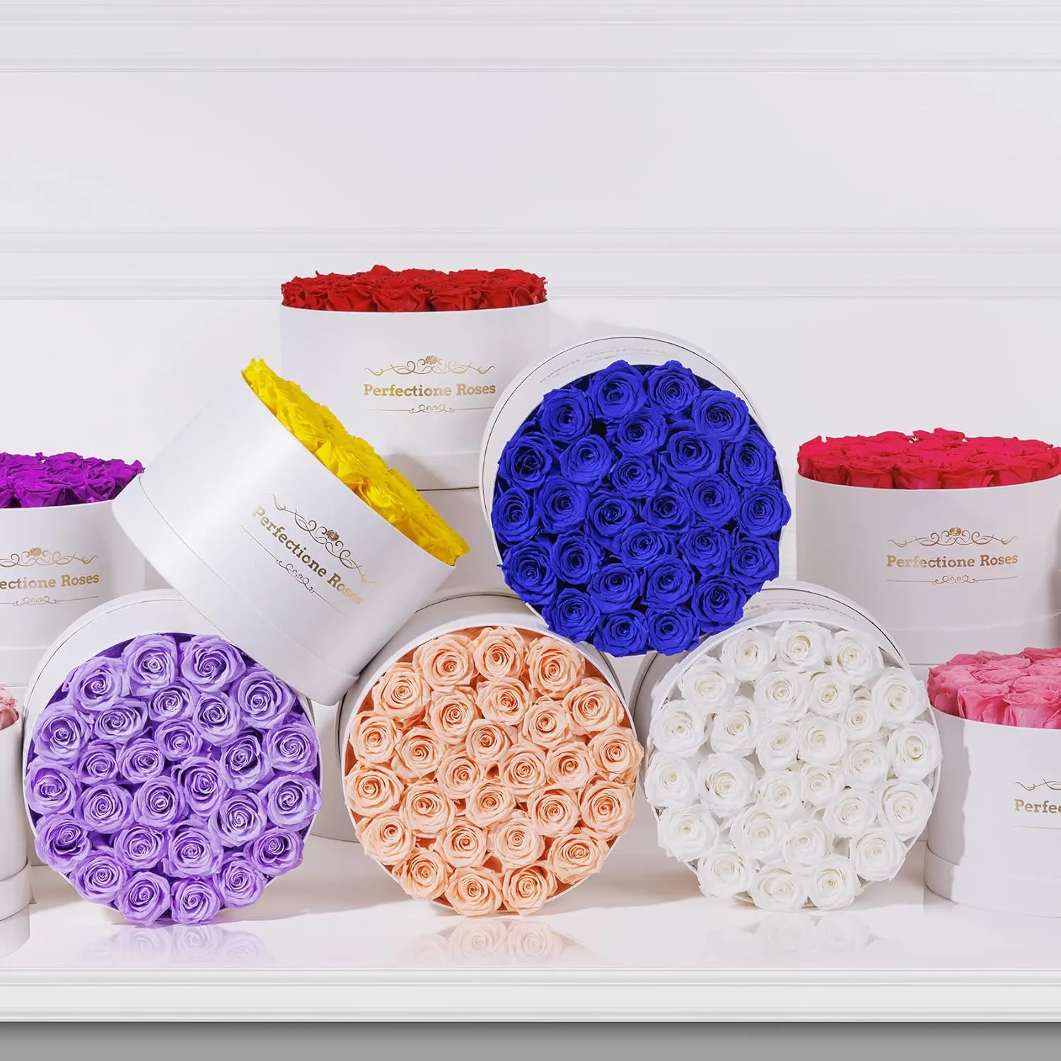 Perfectione Roses 27 Roses in a Box, Mothers Day Rose, Preserved Flowers for Her, Flowers for Delivery Birthday Gifts for Women (Light Purple)