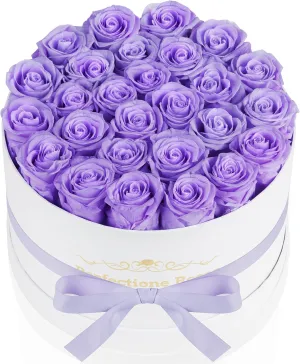 Perfectione Roses 27 Roses in a Box, Mothers Day Rose, Preserved Flowers for Her, Flowers for Delivery Birthday Gifts for Women (Light Purple)
