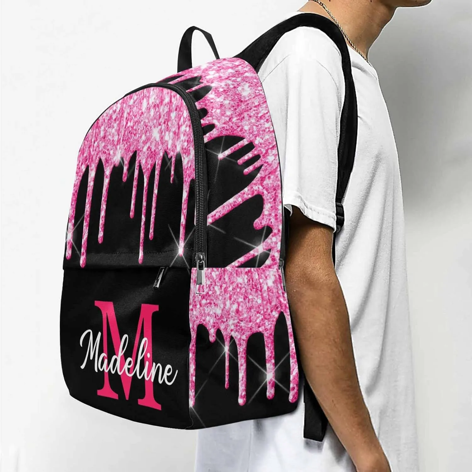Personalized Casual Unisex Daypack Bags Backpack Custom Rainbow Tie Dye Elephant Waterproof Casual Travel Daypack to Niece Nephew