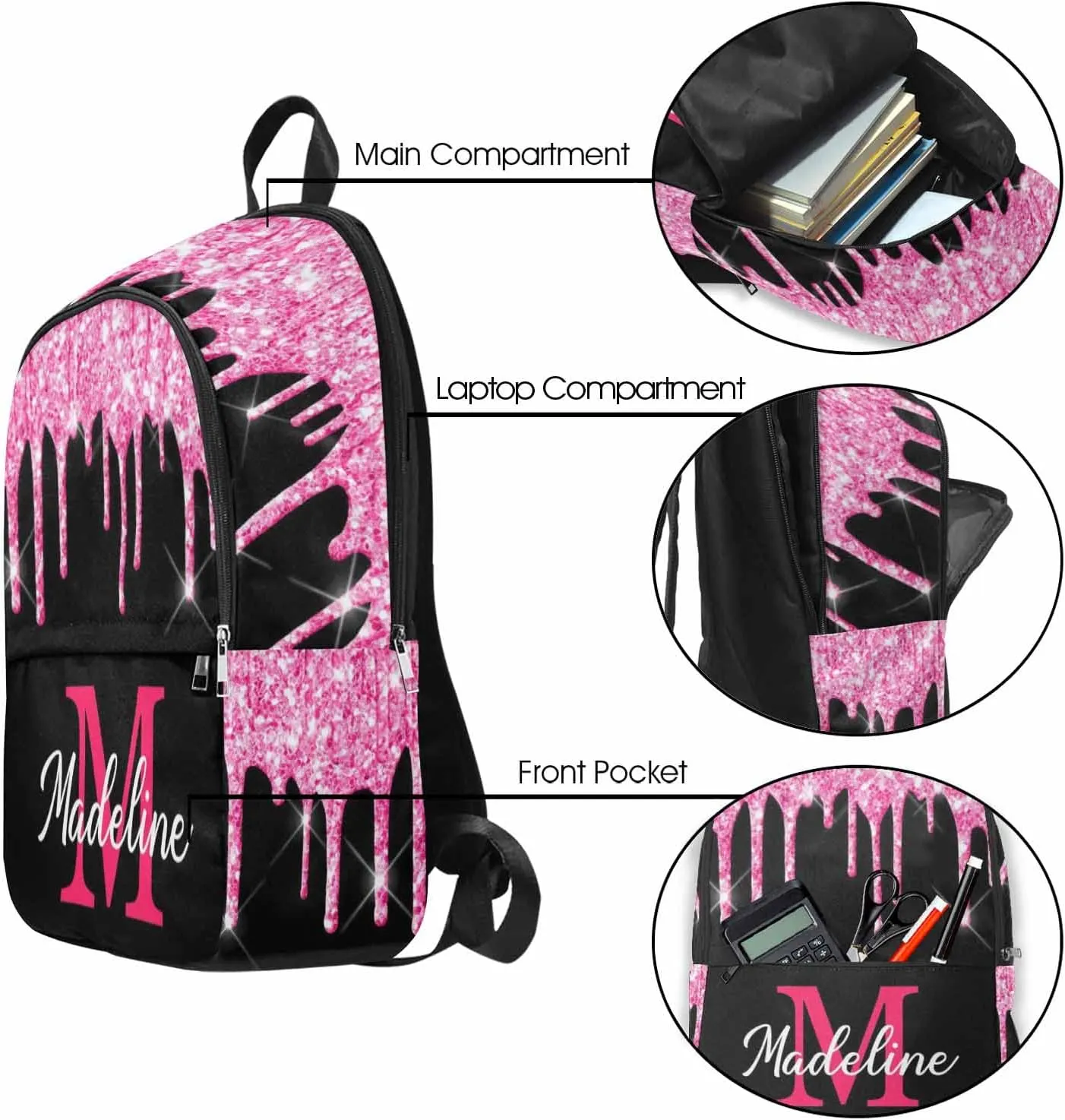 Personalized Casual Unisex Daypack Bags Backpack Custom Rainbow Tie Dye Elephant Waterproof Casual Travel Daypack to Niece Nephew