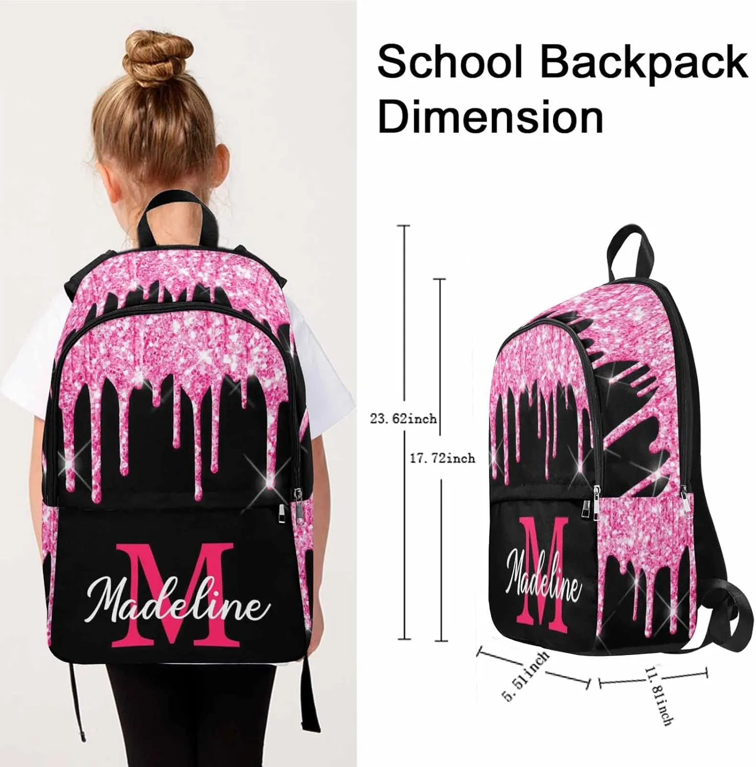 Personalized Casual Unisex Daypack Bags Backpack Custom Rainbow Tie Dye Elephant Waterproof Casual Travel Daypack to Niece Nephew