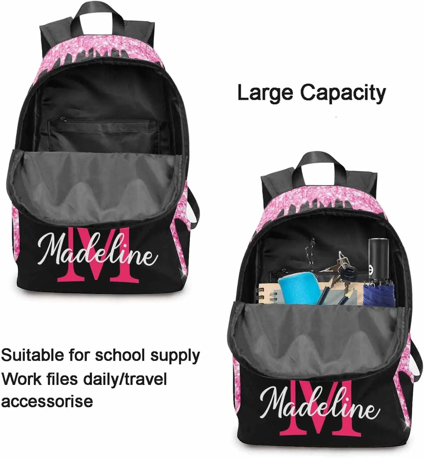Personalized Casual Unisex Daypack Bags Backpack Custom Rainbow Tie Dye Elephant Waterproof Casual Travel Daypack to Niece Nephew