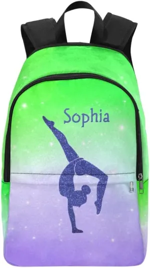 Personalized Gymnastics Leap Pastel Backpack with Name Custom Travel Bag for women Men
