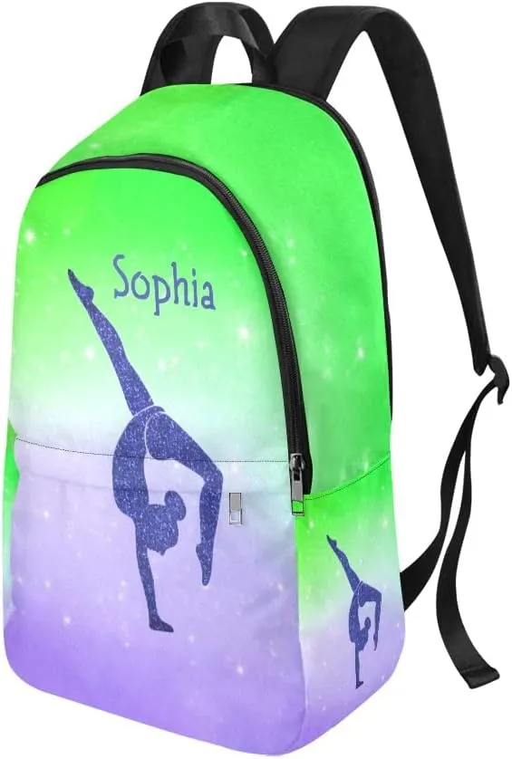 Personalized Gymnastics Leap Pastel Backpack with Name Custom Travel Bag for women Men