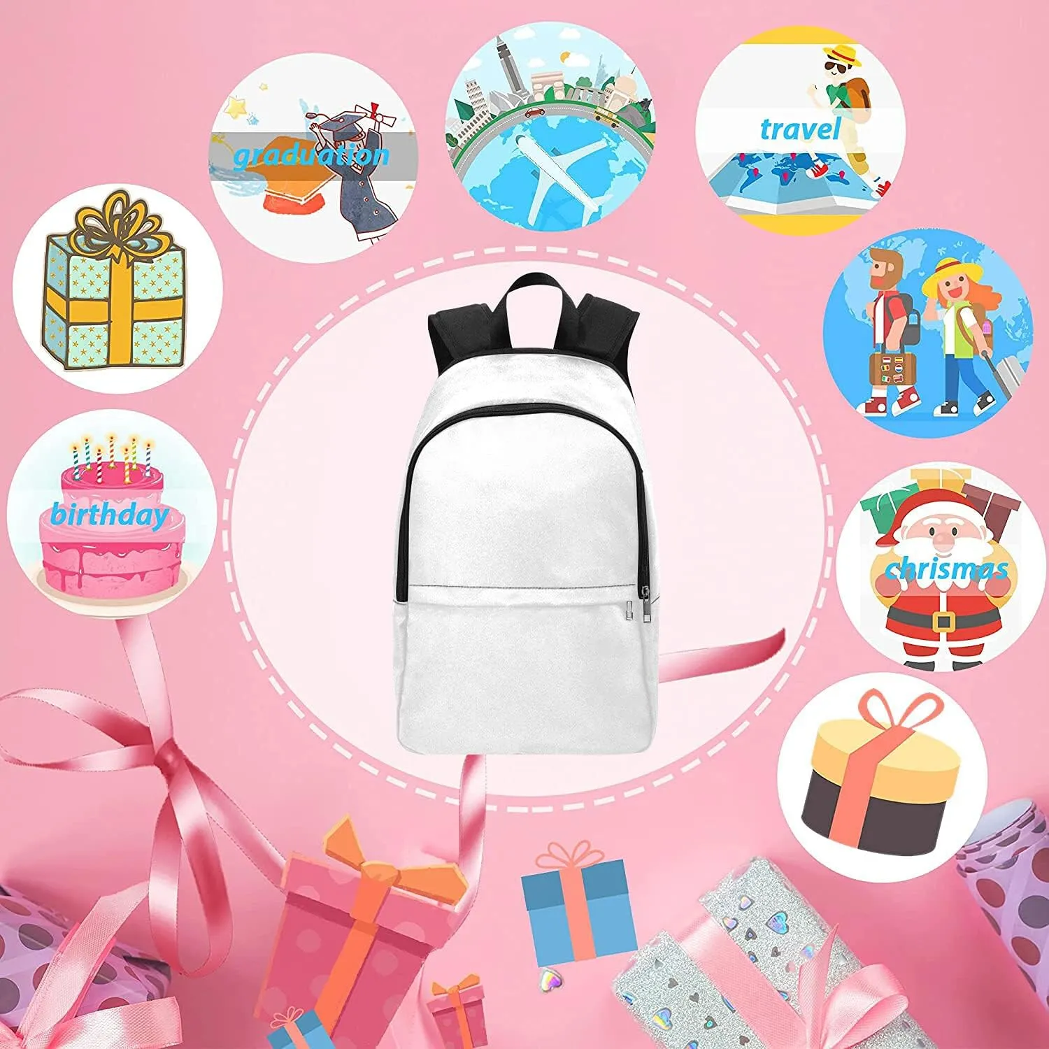 Personalized Gymnastics Leap Pastel Blue Backpack with Name Custom Travel Bag for women Men