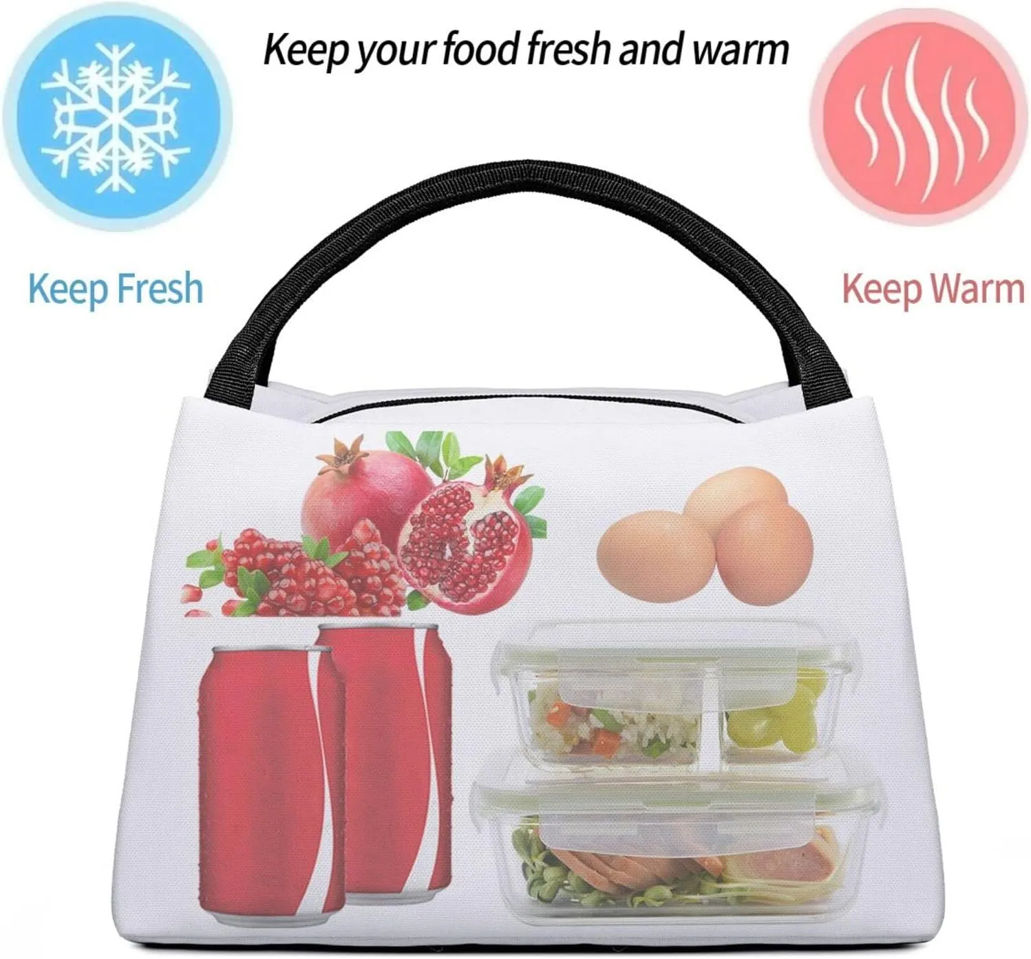 Personalized Insulated Lunch Bag for Men Women, Reusable Custom Large Capacity Lunch Box, Customized Leakproof Thermal Meal Cooler Handbags Tote Bag for Office Work Picnic, I love my wife Women Face