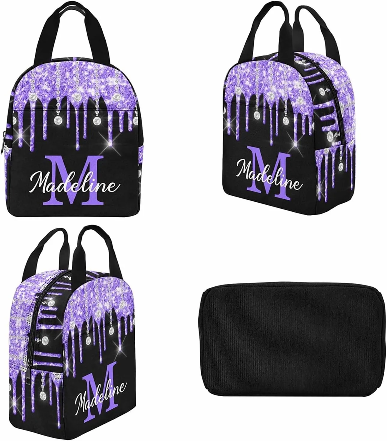 Personalized Kids Schoolbag Backpack and Lunch Bag Sets with Name Multi Color Personalized Backpacks for Girls Elementary School Backpack for Daughter Son