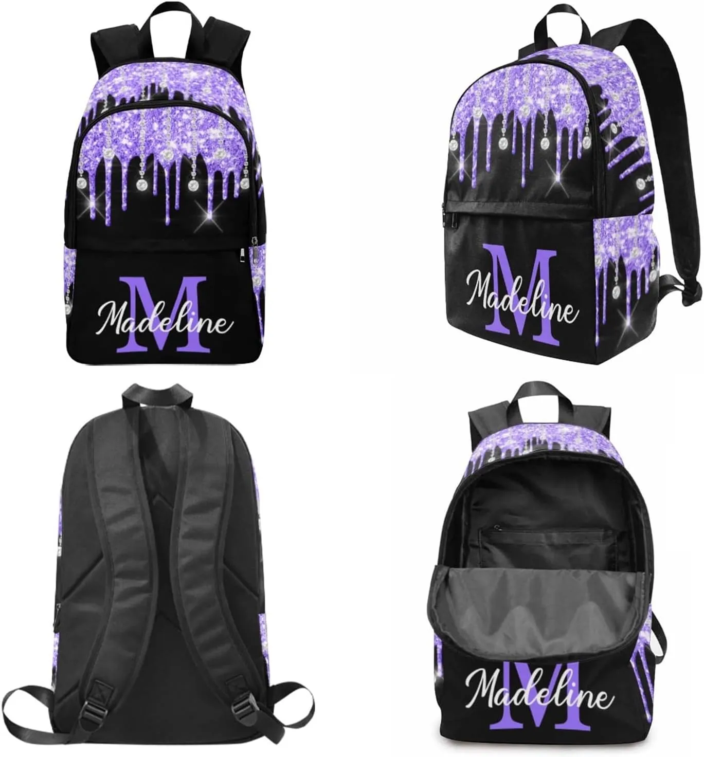 Personalized Kids Schoolbag Backpack and Lunch Bag Sets with Name Multi Color Personalized Backpacks for Girls Elementary School Backpack for Daughter Son