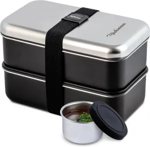 Phoenix Stainless Steel bento box for adults |Stackable| Microwave safe |leak proof| Lunch Box with Compartments| Japanese BentoBox |Tiffin| Metal Lunch box|Lunch containers - 54 oz