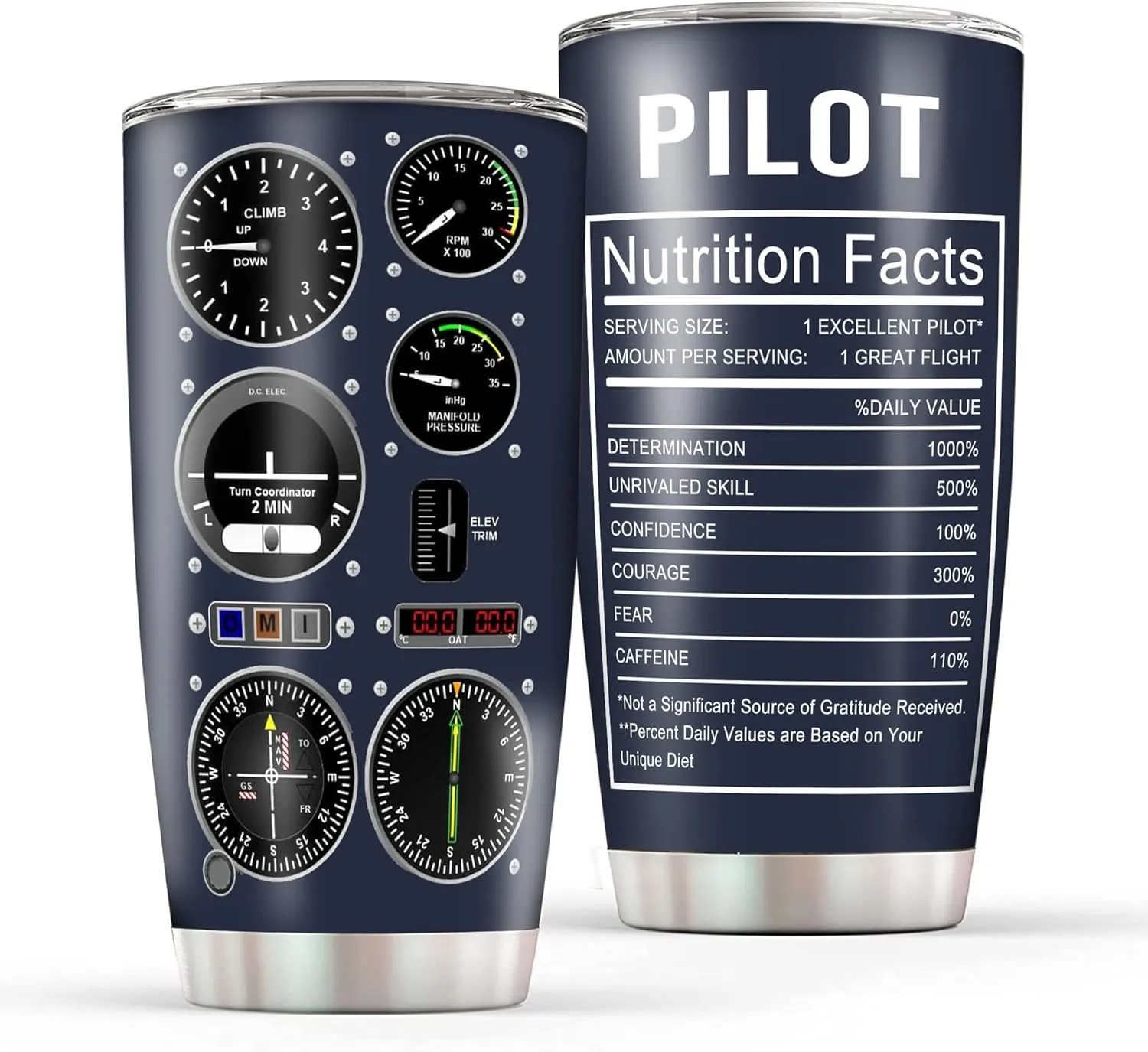 Pilot Gifts Aviation Men 20 Oz Insulated Stainless Steel Aviation Cup Tumbler Gifts for Pilots Men Coffee Mugs Airplane Gift, Birthday Christmas Gift for Pilots Dad, Son, Husband