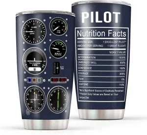 Pilot Gifts Aviation Men 20 Oz Insulated Stainless Steel Aviation Cup Tumbler Gifts for Pilots Men Coffee Mugs Airplane Gift, Birthday Christmas Gift for Pilots Dad, Son, Husband