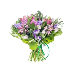 Pink & Purple Floral Hand-tied Bouquet