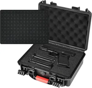 Pistol Gun Case for Multi Handguns - Hold Multiple Pistols & Magazines, Pre-cut Waterproof Hard Shell Gun Box, TSA Approved Pistol Case for SIG Sauer, Smith & Wesson, for Colt, for Revolver, for Glock