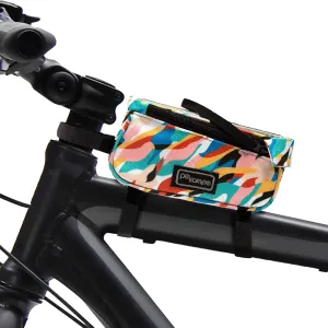 Po Campo Bike Phone Bag – Tussey Phone Holder for Bicycles – Top Tube Bag for Cycling - Waterproof Fabric Colorful Bike Pouch Storage for Women and Men (Waves)