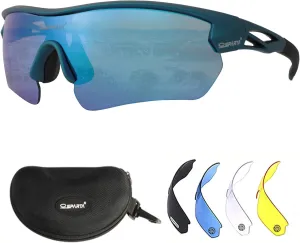 Polarized Sports Sunglasses Cycling Glasses With 5 Interchangeable Lenses Driving Shades For Men & Women