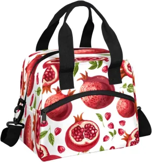 Pomegranate Lunch Bag Large Capacity Insulated Lunch Box with Adjustable Shoulder Strap Leakproof Reusable Lunch Tote Bag for Men Women Work Office Picnic Gift