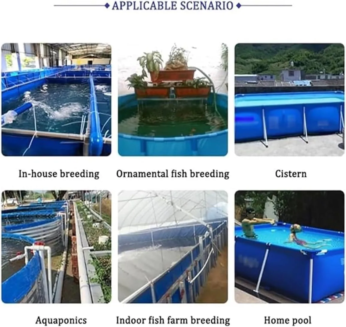Pool Canvas Fish Pond, Round above Ground Water Storage Tank with Frame, Large Collapsible Outdoors Tarpaulin for Koi Pond Culture Agricultural Irrigation(4.9x3.3ft(1.5x1m))