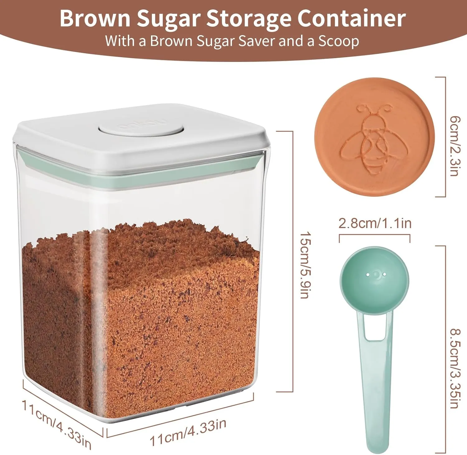 POP Airtight Brown-Sugar Keeper-Container (1.3Qt/42Oz Container)