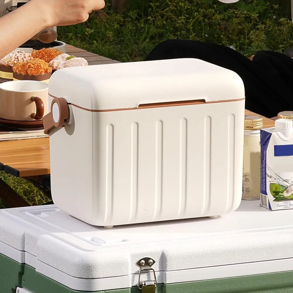 Portable 6L Insulated Cooler Box Ice Chest Hard Shell Ice Bucket for Outdoor Camping Picnic Beach