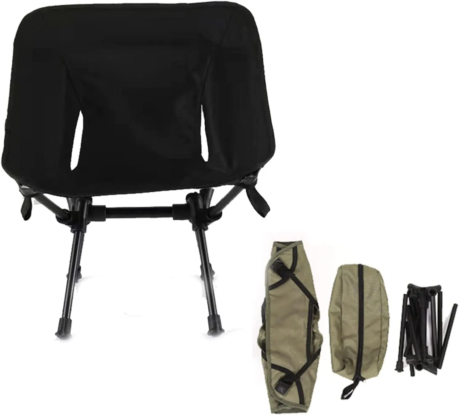 Portable Folding Chairs Outdoor Camping Heavy Duty Compact Backpacking Chair Comfort Lawn Beach with Carry Bag