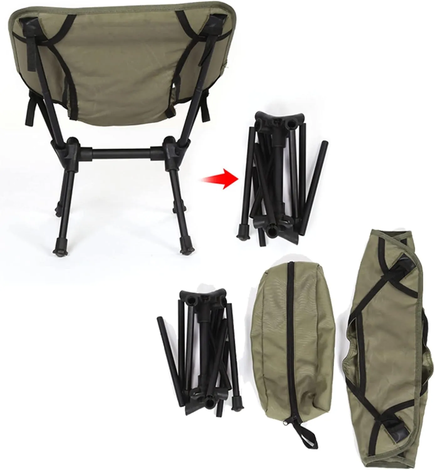 Portable Folding Chairs Outdoor Camping Heavy Duty Compact Backpacking Chair Comfort Lawn Beach with Carry Bag