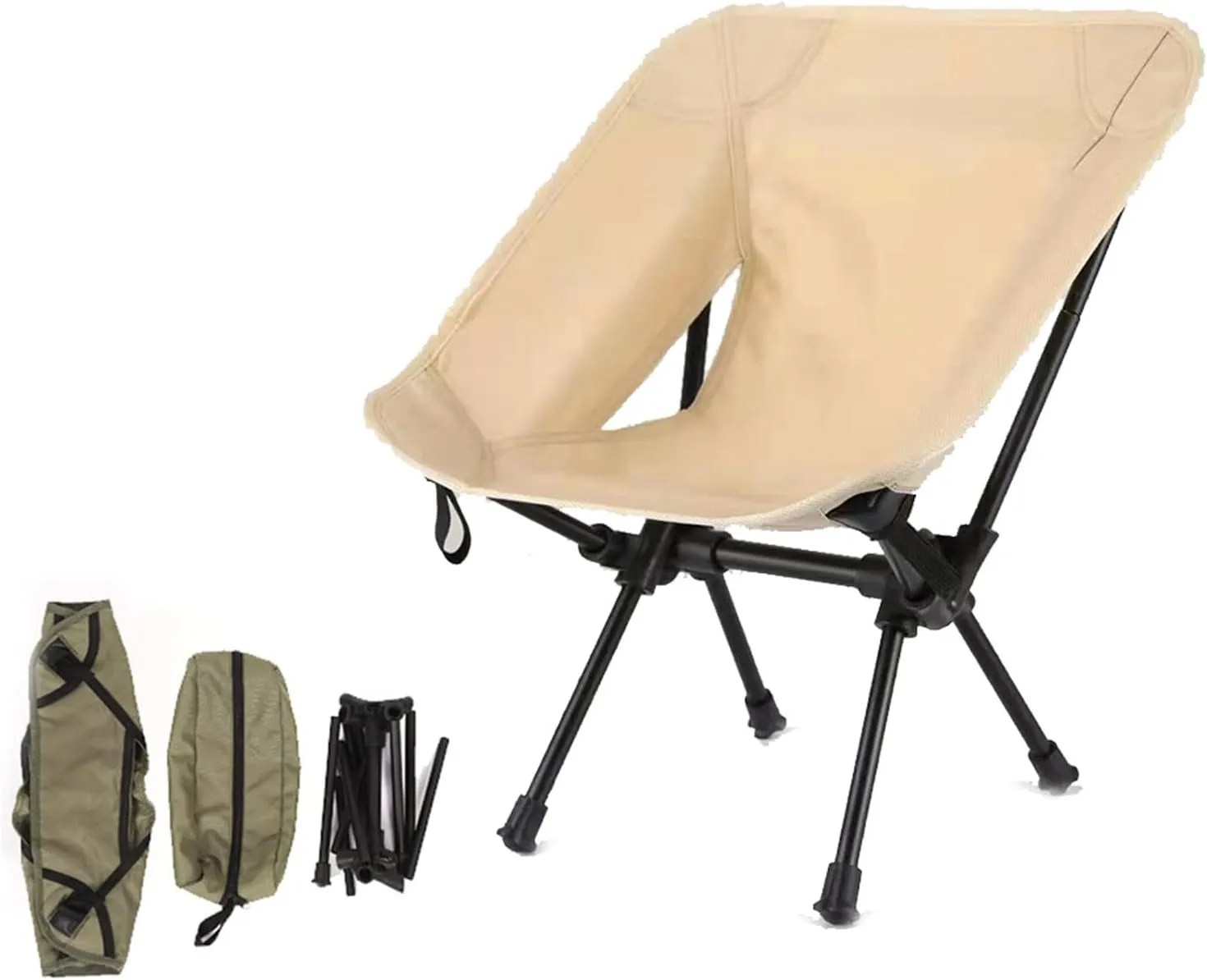 Portable Folding Chairs Outdoor Camping Heavy Duty Compact Backpacking Chair Comfort Lawn Beach with Carry Bag