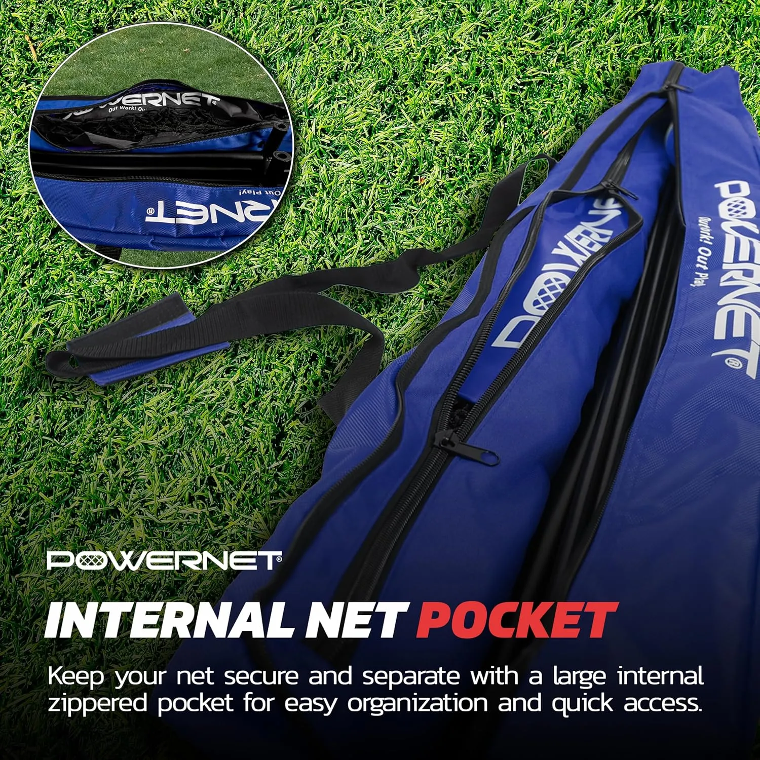 PowerNet 7x7 FT Baseball & Softball Net Replacement Parts, Replace 7x7 FT Frame, Net Only or Carry Bag, Metal Frame and Fiberglass Poles, Durable Nets & Bags Available in Team Colors