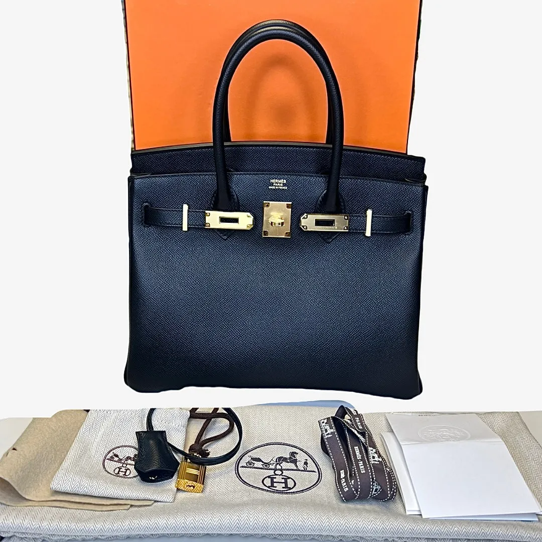 Pre-owned Hermès Black Birkin 30 Gold Hardware