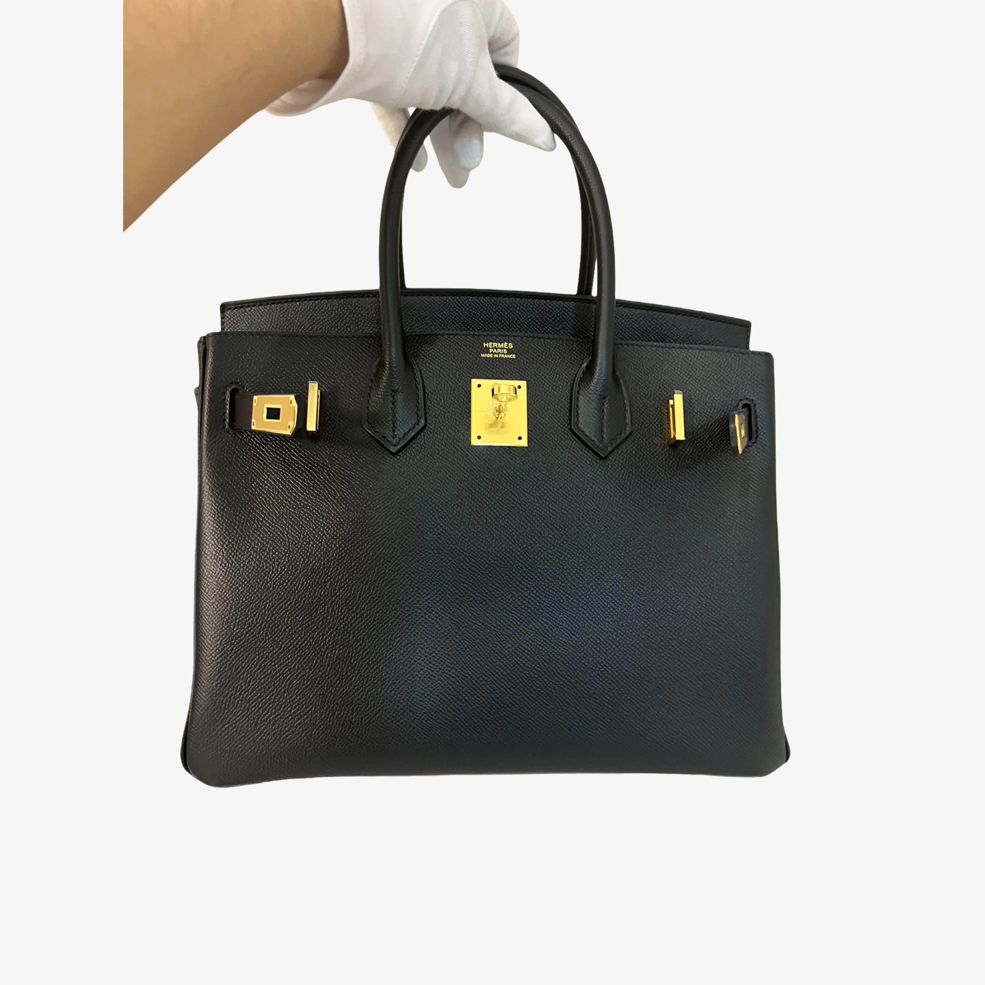 Pre-owned Hermès Black Birkin 30 Gold Hardware
