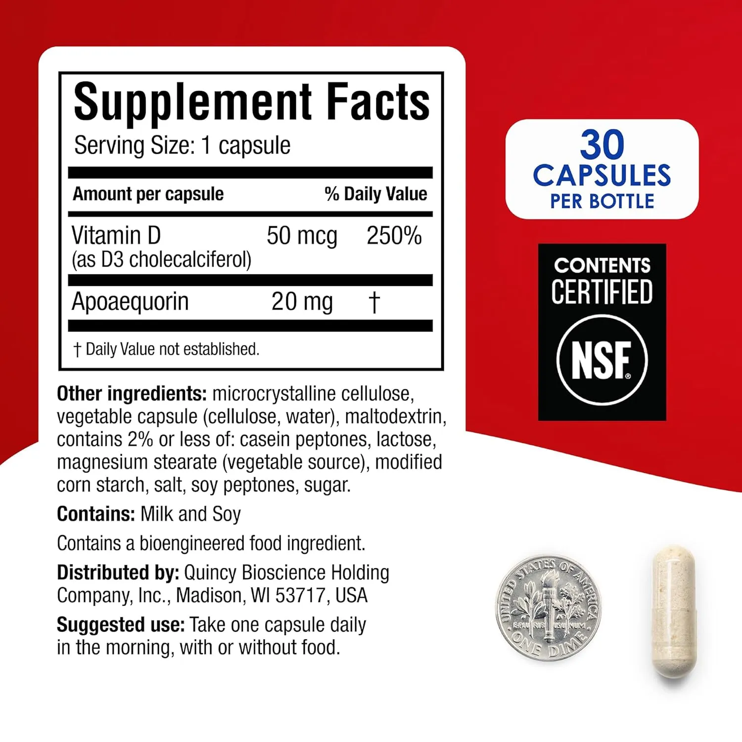 Prevagen Extra Strength - 90 Capsules (3-Pack of 30 Pills) | Prevagen Extra Strength is a Supplement formulated for Your Brain with 20mg of Apoaequorin Plus Vitamin D3