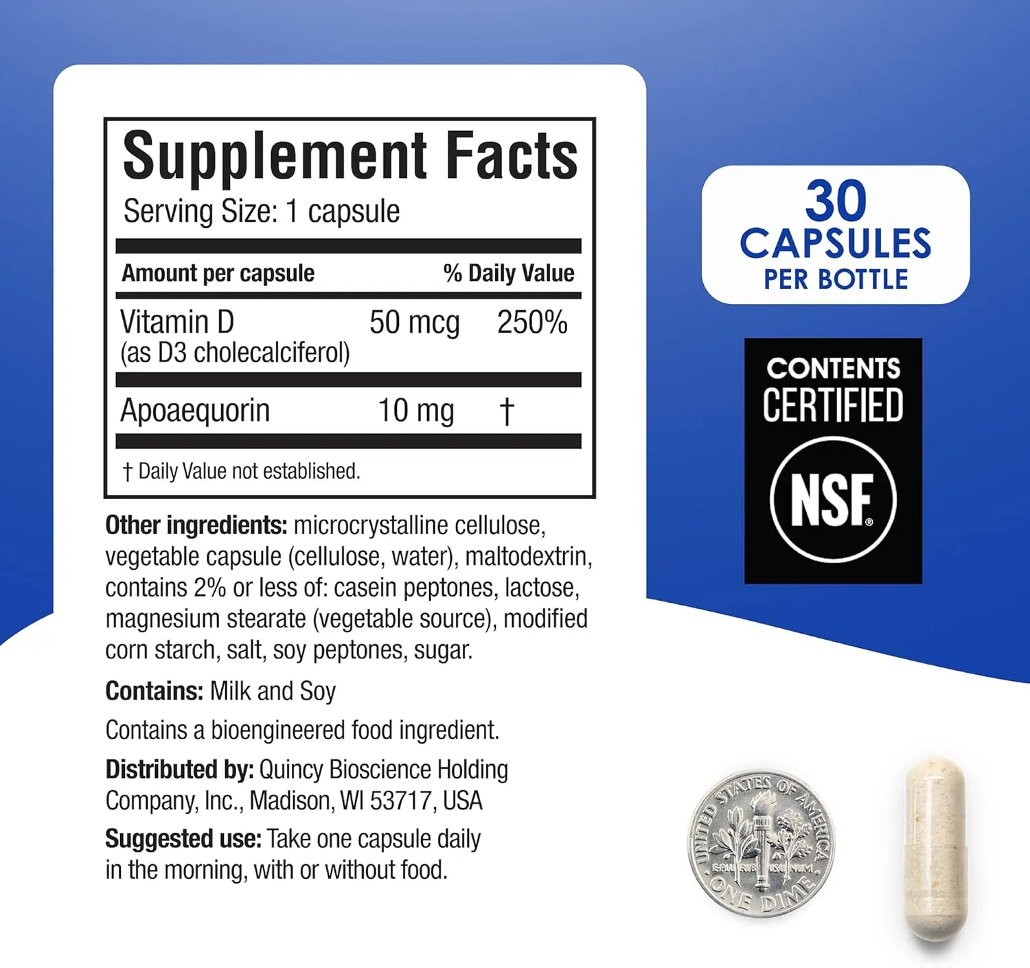 Prevagen Regular Strength - 90 Capsules (3-Pack of 30 Pills) | Prevagen Regular Strength is a supplement formulated for your brain with 10mg of Apoaequorin Plus Vitamin D3