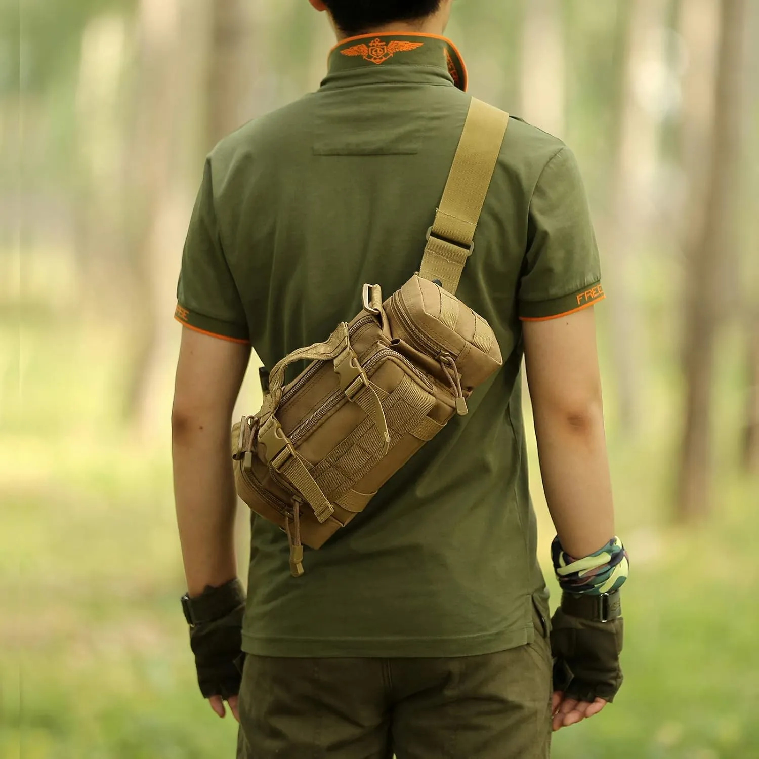 Protector Plus Tactical Fanny Pack Military Assault Waist Bag Hip Belt MOLLE Sling Army Lumbar Gear Pouch EDC Camera Handlebar Range Bags (Patch Included)