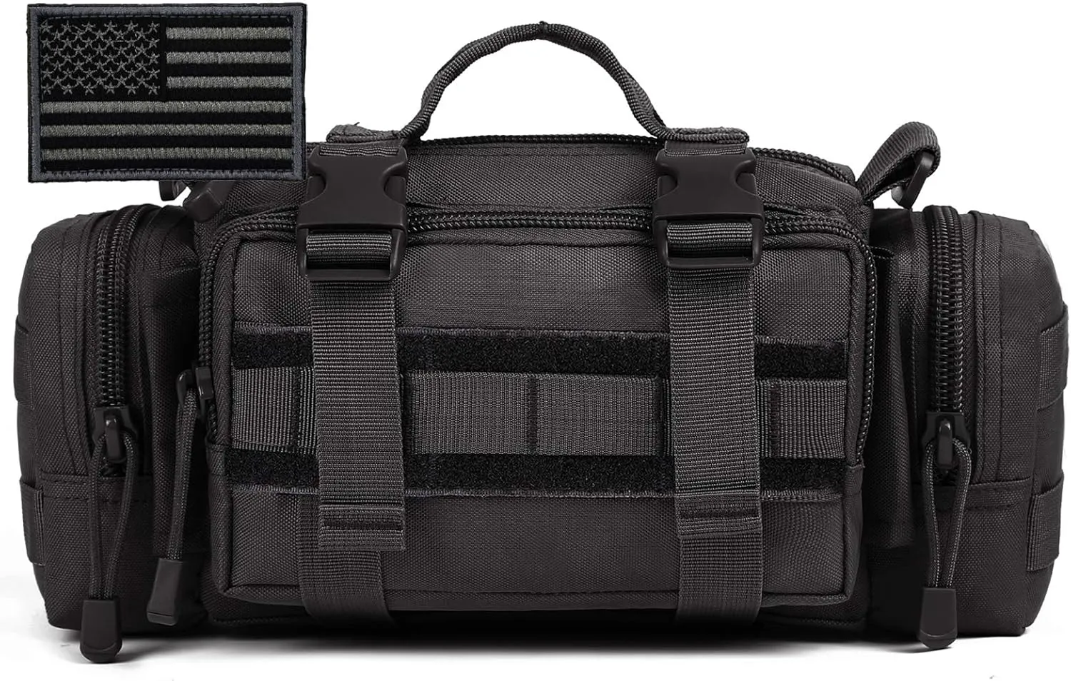 Protector Plus Tactical Fanny Pack Military Assault Waist Bag Hip Belt MOLLE Sling Army Lumbar Gear Pouch EDC Camera Handlebar Range Bags (Patch Included)