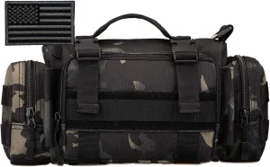 Protector Plus Tactical Fanny Pack Military Assault Waist Bag Hip Belt MOLLE Sling Army Lumbar Gear Pouch EDC Camera Handlebar Range Bags (Patch Included)