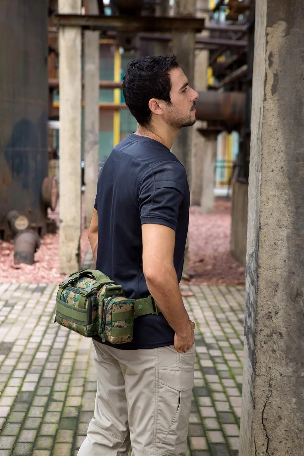 Protector Plus Tactical Fanny Pack Military Assault Waist Bag Hip Belt MOLLE Sling Army Lumbar Gear Pouch EDC Camera Handlebar Range Bags (Patch Included)