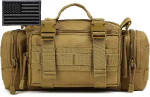 Protector Plus Tactical Fanny Pack Military Assault Waist Bag Hip Belt MOLLE Sling Army Lumbar Gear Pouch EDC Camera Handlebar Range Bags (Patch Included)
