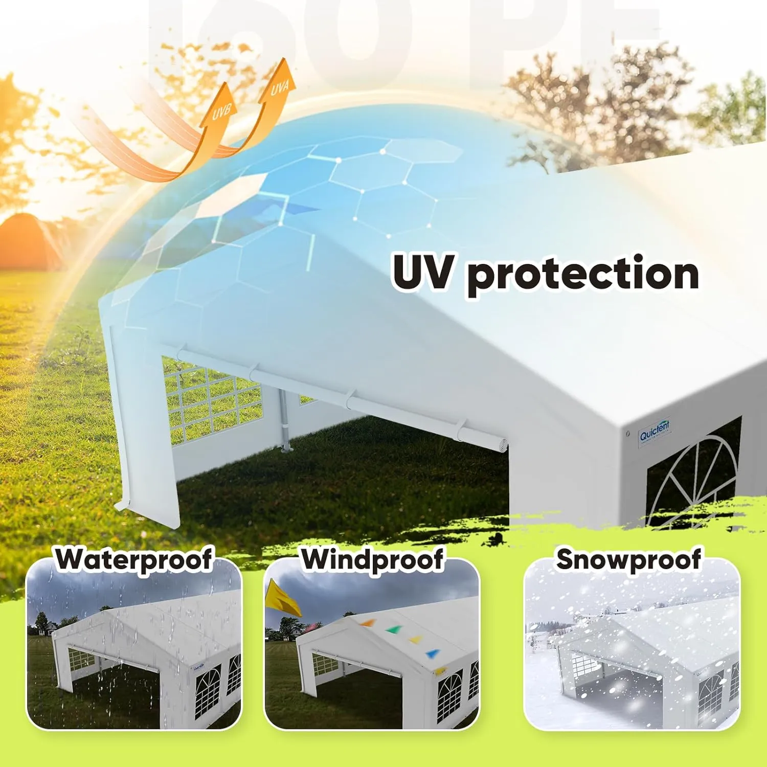 Quictent 20x40 Party Tent Heavy Duty Outdoor Canopy Tent Carport Wedding Event Shelter BBQ Wedding Tents for Parties with Storage Bags(Church)