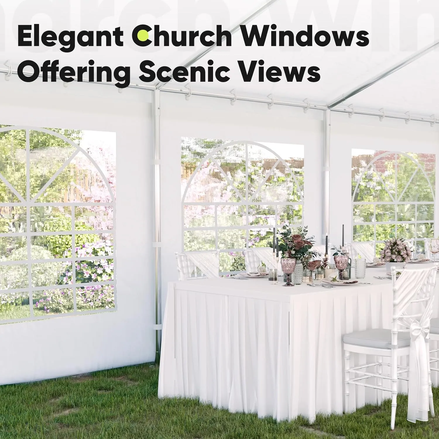 Quictent 20x40 Party Tent Heavy Duty Outdoor Canopy Tent Carport Wedding Event Shelter BBQ Wedding Tents for Parties with Storage Bags(Church)