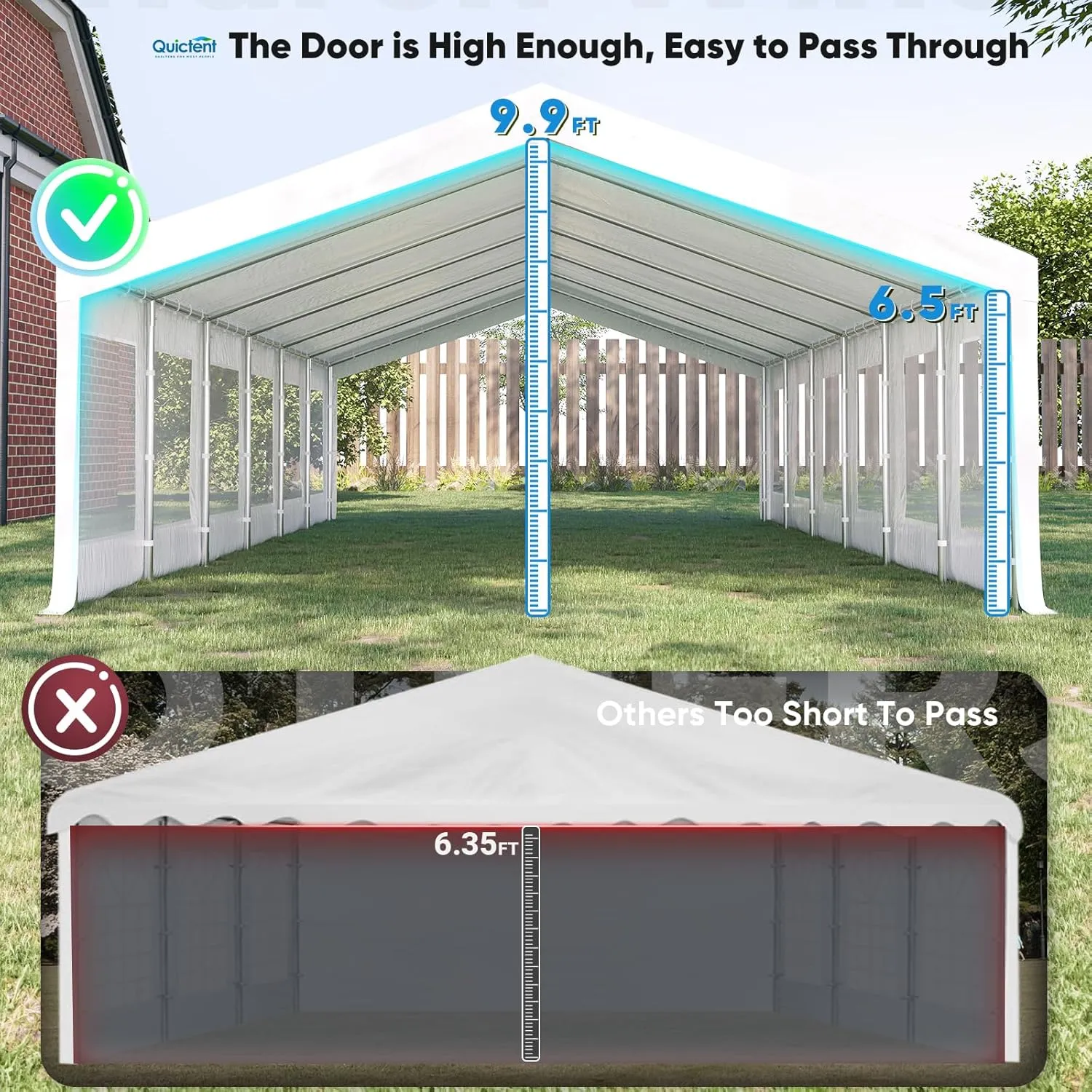 Quictent 20x40ft Party Tent Heavy Duty Outdoor Canopy Tent Carport Wedding Event Shelter BBQ Wedding Tents for Parties with Storage Bags(Mesh)