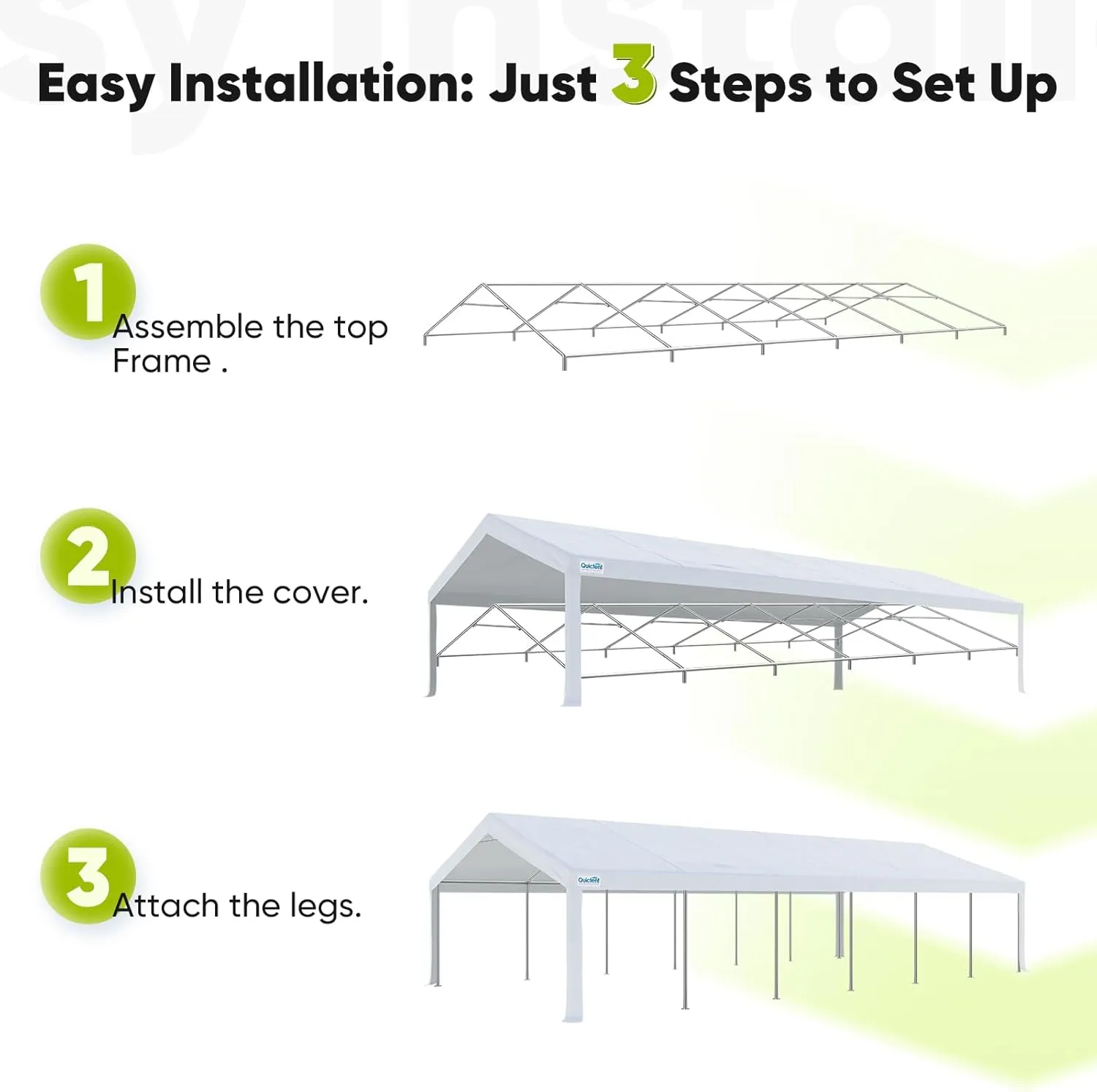 Quictent 20x40ft Party Tent Heavy Duty Outdoor Canopy Tent Carport Wedding Event Shelter BBQ Wedding Tents for Parties with Storage Bags(Mesh)