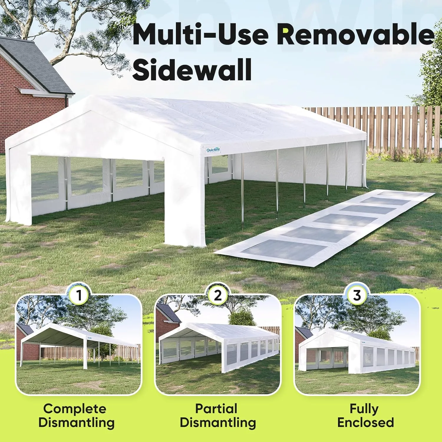 Quictent 20x40ft Party Tent Heavy Duty Outdoor Canopy Tent Carport Wedding Event Shelter BBQ Wedding Tents for Parties with Storage Bags(Mesh)