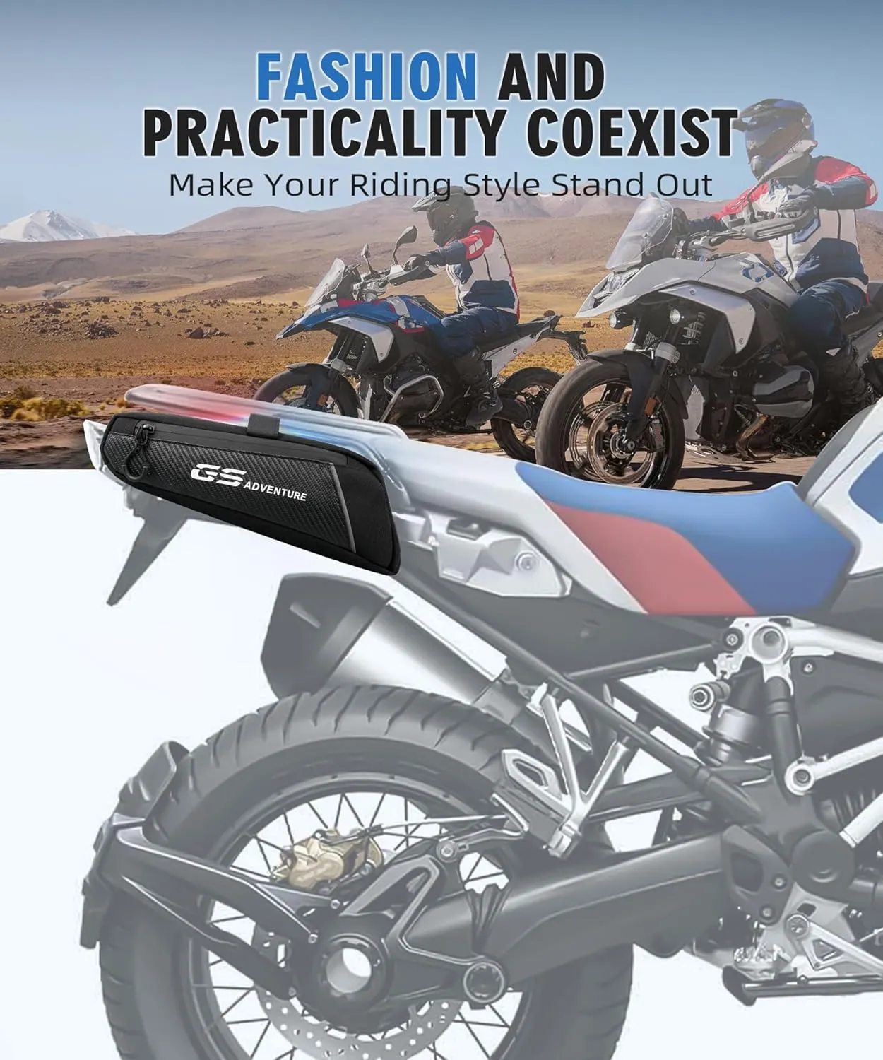 R1200GS R1250GS Side Frame Bags, Waterproof Motorcycle Repair Tool Accessory Storage Bag Rear Frame Luggage Rack Bag Compatible with BMW R1200GS LC 2013-2022 R1250GS Adventure 2018-2022