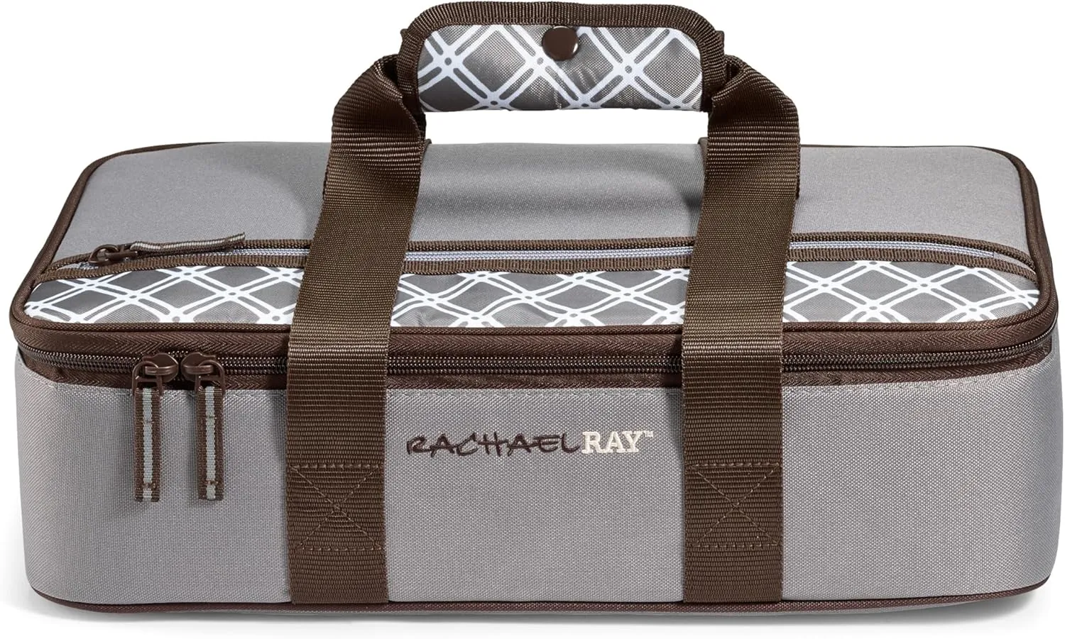 Rachael Ray Lasagna Lugger, Thermal Insulated Casserole Carrier for Hot or Cold Food, Lugger Tote for Pockluck, Parties, Picnic, and Cookouts, Fits 9" x 13" Baking Dish, Sea Salt Grey