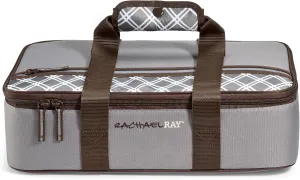 Rachael Ray Lasagna Lugger, Thermal Insulated Casserole Carrier for Hot or Cold Food, Lugger Tote for Pockluck, Parties, Picnic, and Cookouts, Fits 9" x 13" Baking Dish, Sea Salt Grey