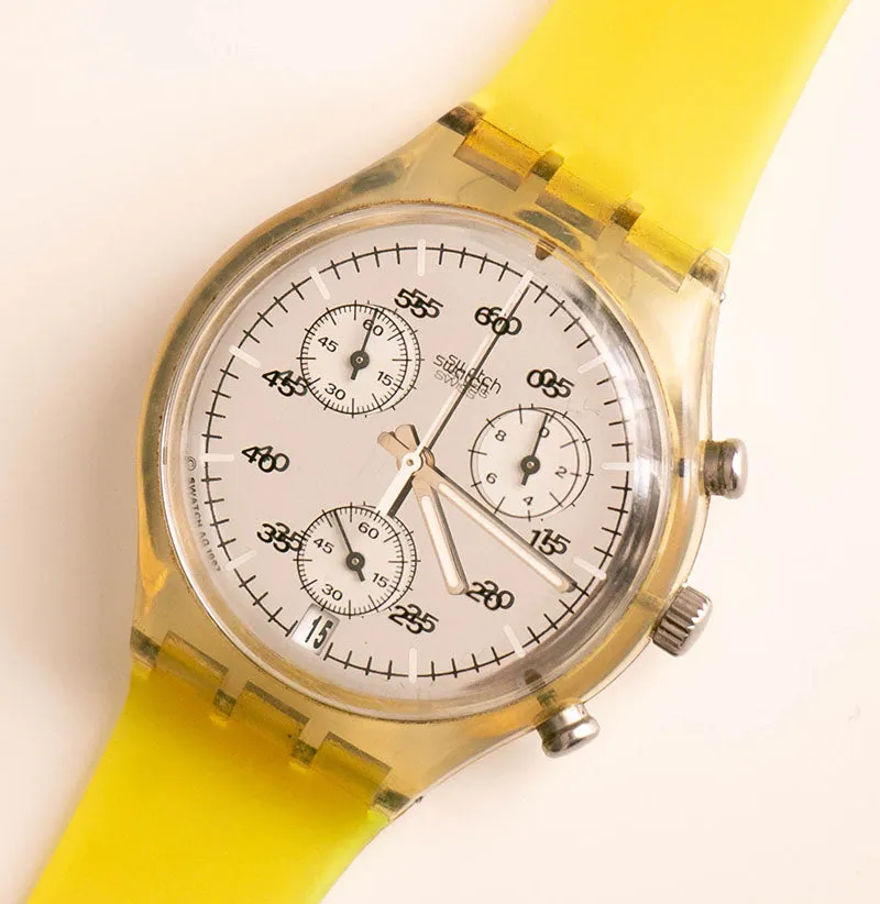 RARE 1998 Vintage Swatch SCK415 CRYSTALLOID Chronograph Watch