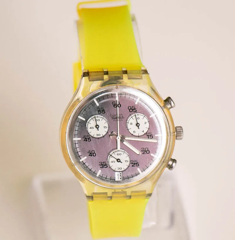 RARE 1998 Vintage Swatch SCK415 CRYSTALLOID Chronograph Watch