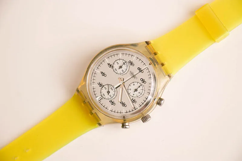 RARE 1998 Vintage Swatch SCK415 CRYSTALLOID Chronograph Watch
