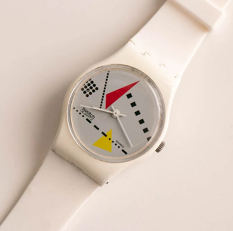 RARE Swatch Lady LW102 WHITE MEMPHIS Watch | 1984 Swatch Lady